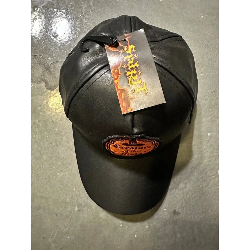 NEW Creature of the Night Faux Leather Black Hat Truckers Baseball Cap SnapBack